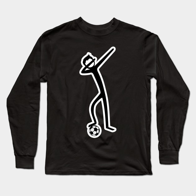 Dabbing Stick Figure - Soccer I Long Sleeve T-Shirt by EDDArt